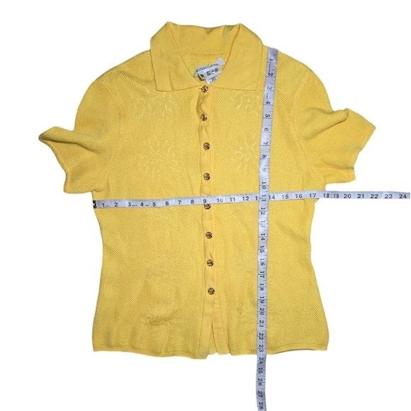 Vintage ESCADA by Margaretha Ley Yellow Blouse Size 38 - Picture 5 of 6